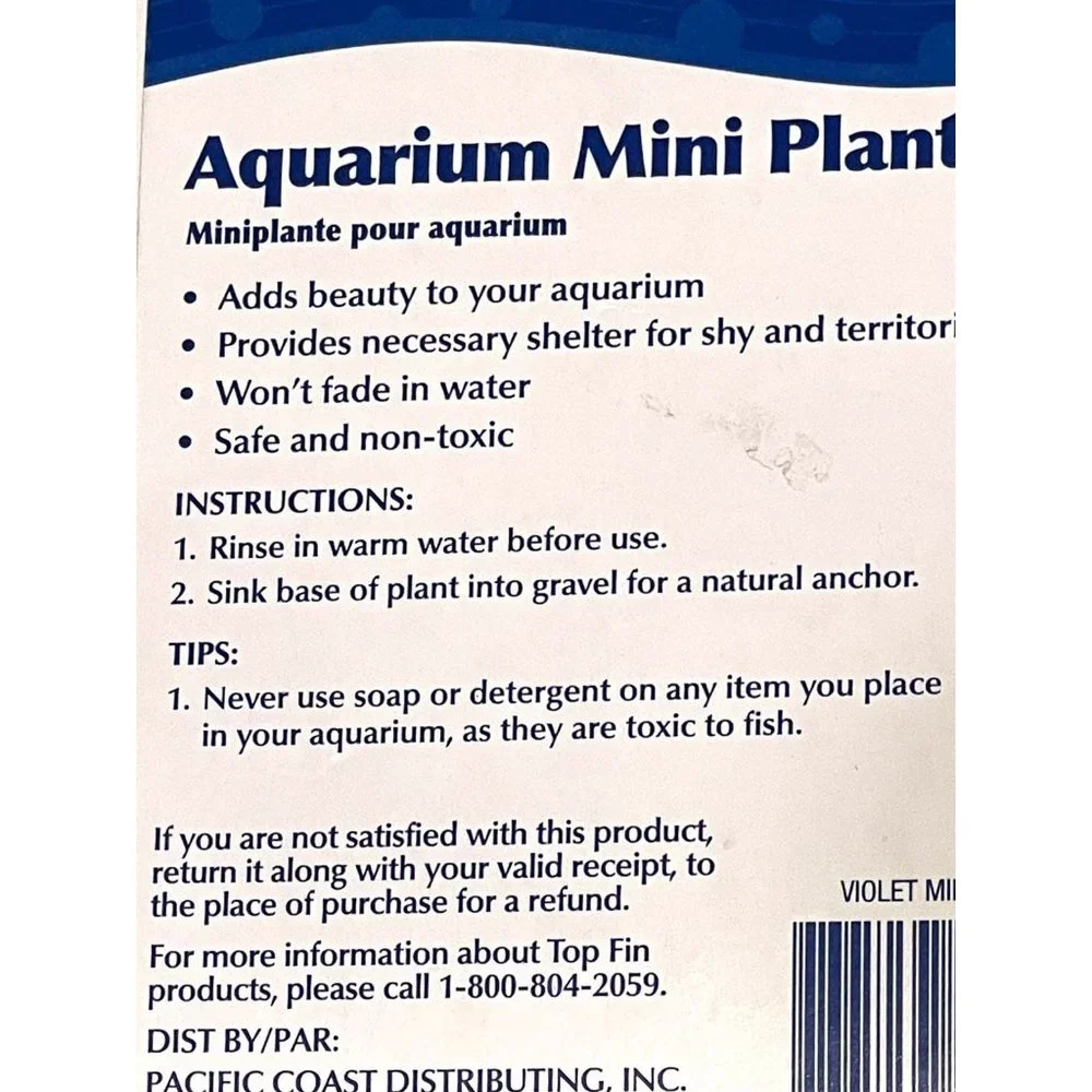 Top Fin Mini Violet Aquarium Fishtank Plastic Plant Small Decor